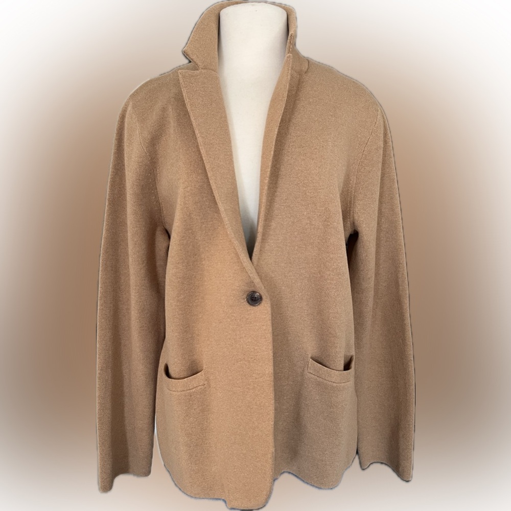 J Crew Camel Knit Blazer